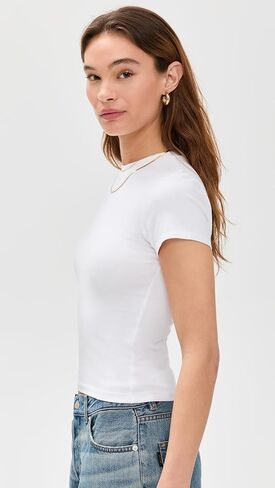 Good American Women's Baby T-Shirt, White001, S in Saudi Arabia
