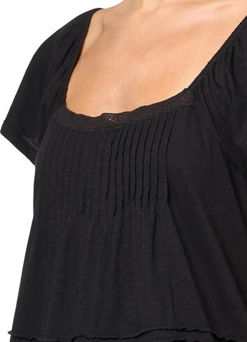 Lucky Brand Women's Pintuck Flutter Tee Tee Tee in Saudi Arabia