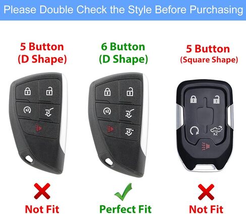 6 Button Heavy Metal Key Fob Cover, Compatible with 2021-2025 2026 GMC Yukon Denali Sierra, Fit for Chevy Silverado Suburban Tahoe Buick, with Carbon Fiber Pattern, Gunmetal (1 Pcs) in Kuwait