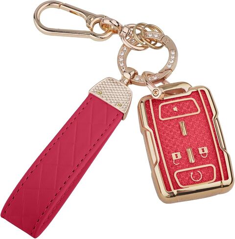 لعام 2025 2024 2023 تغطية تشيفي مفتاح fob ، حامي مفاتيح TPU الناعمة bling Key fob keychain for Colorado Exildado Silverado GMC Canyon Sierra 4 Button Button Smart ، Silver Clear in Saudi Arabia
