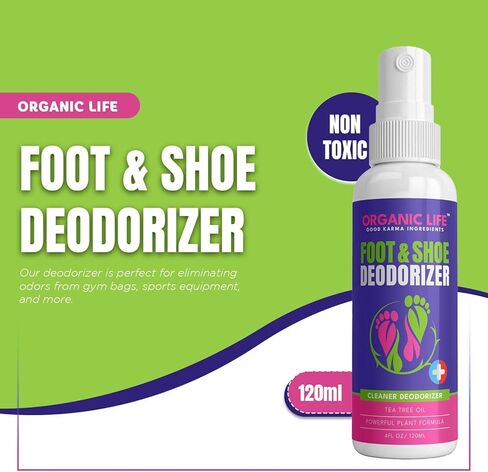 Organic Life Shoe Spray Deodorizer, Eliminator Spray for Foot and Shoe, Tea Tree & Witch Hazel Foot Spray and Shoe Freshener, Shoe Protector Spray, Odour Remover for Shoes in Saudi Arabia