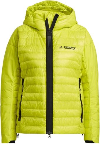 adidas womens terrex myshelter أسفل سترة معطف مقنعين ، حمض أصفر ، كبير in Saudi Arabia