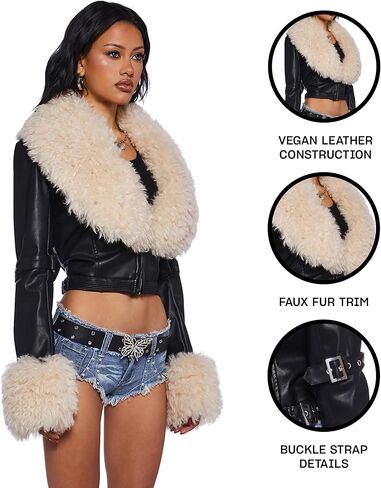 Dolls Kill Covet Moto Jacket by Generation Kiss – Cropped Vegan Leather Moto Jacket for Bold Streetwear Fashion in Saudi Arabia