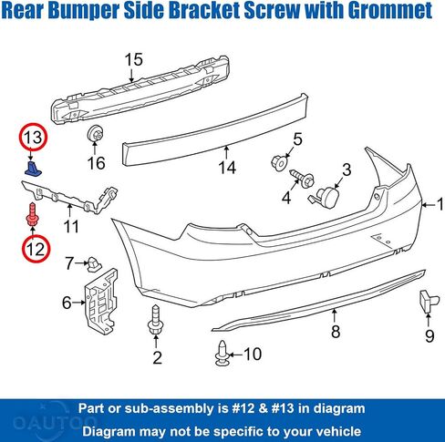 OAUTOO 10SETS BUMPER BUMPER SIDE BRACKET مع مجموعة GROMMET لتويوتا 90159-60488 52197-22020 AVALON CAMRY COROLLA ES300H ES350 HS250H 2007-2022 in Saudi Arabia