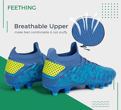 Boys Soccer Cleats Girls Youth High Top Futsal Soccer Shoes Outdoor Athletic Football Cleats Little Gig Kids in Kuwait