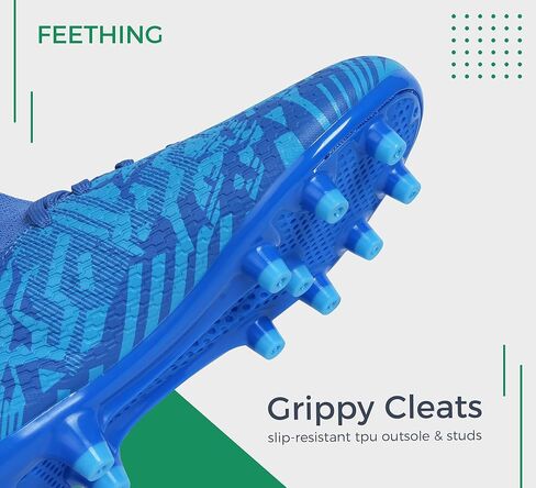 Boys Soccer Cleats Girls Youth High Top Futsal Soccer Shoes Outdoor Athletic Football Cleats Little Gig Kids in Kuwait