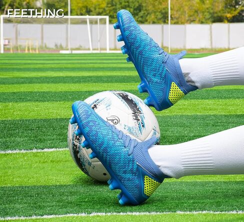 Boys Soccer Cleats Girls Youth High Top Futsal Soccer Shoes Outdoor Athletic Football Cleats Little Gig Kids in Kuwait