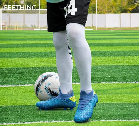 Boys Soccer Cleats Girls Youth High Top Futsal Soccer Shoes Outdoor Athletic Football Cleats Little Gig Kids in Kuwait