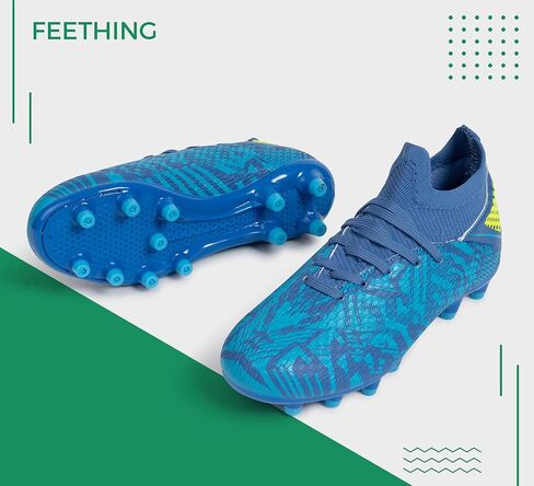 Boys Soccer Cleats Girls Youth High Top Futsal Soccer Shoes Outdoor Athletic Football Cleats Little Gig Kids in Kuwait