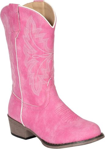 Kids Girls Pink Faux Leather Western Cowboy Boots 12 in Saudi Arabia