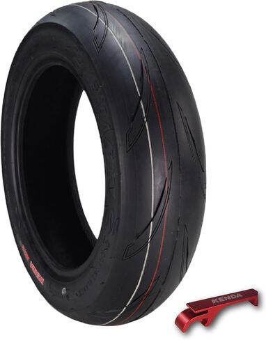 Kenda KD2 KWICK (KD2) 100/90-12 الأمامي (49J) و 120/80-12 الخلفية (51 لتر) إطارات للدراجات النارية والدراجات البخارية ، شعاعي مع استقرار السرعة العلوية والقبضة الرطبة الممتازة مع سلسلة المفاتيح-تتناسب مع هوندا جروم (2 حزمة) in Saudi Arabia