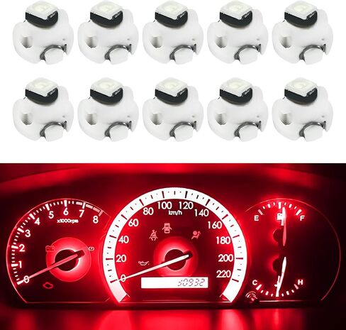 10PCS T3 Neo Wedge LED Car Instrument Cluster Dashboard Gauge Bulb, 8mm Interior Dash Board Indication Light Replacement, Compatible with 35853-SDA-A01 Accord Civic Camry (White) in Saudi Arabia