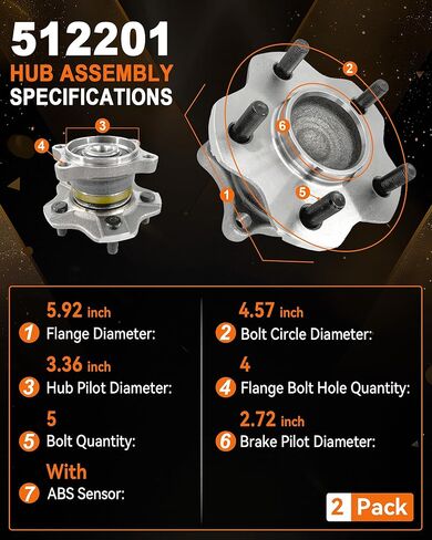 515036 مجموعة محور العجلة الأمامية الأمامية المتوافقة مع Chevy Avalanche 1500 Express 1500 2500 Silverado 1500 Classic Suburban 1500 Tahoe لـ GMC Savana 1500 2500 Sierra Yukon XL، قطعتان in Kuwait