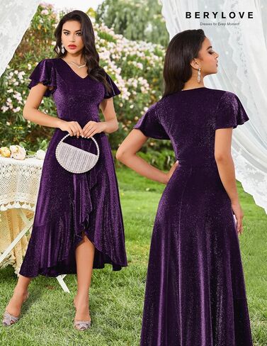 BeryLove Women Sequin Formal Party Dress Wedding Guest Cocktail Long Evening Dresses in Kuwait