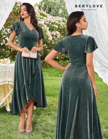 BeryLove Women Sequin Formal Party Dress Wedding Guest Cocktail Long Evening Dresses in Kuwait