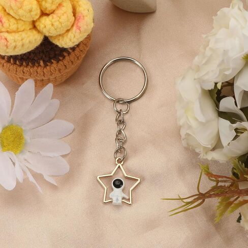 Astronaut Keychain, Space Keychain with Star Design, Matching Keychains for Couples, Cute Keychain for Friends, Star Key Chain Clasp, Matching Couple Keychains, Unique Gift for Loved Ones in Saudi Arabia