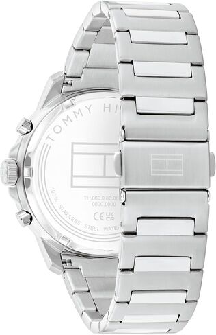 Tommy Hilfiger Men 3H's 3H Quartz Multifunction Watch - سوار من الفولاذ المقاوم للصدأ مع قرص هيكل عظمي شفاف - 5 أجهزة الصراف الآلي مقاومة للماء - ساعة الكلاسيكية الحديثة - هدية له - 44 ملم in Kuwait
