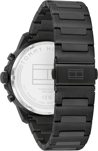 Tommy Hilfiger Men 3H's 3H Quartz Multifunction Watch - سوار من الفولاذ المقاوم للصدأ مع قرص هيكل عظمي شفاف - 5 أجهزة الصراف الآلي مقاومة للماء - ساعة الكلاسيكية الحديثة - هدية له - 44 ملم in Saudi Arabia