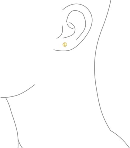 Tiny Simple Hollow Cartilage Ear Lobe Bead Round Ball Real 14K Yellow Drop Wire Gold Stud Earrings For Women Teen 3MM 4MM 5MM in Saudi Arabia