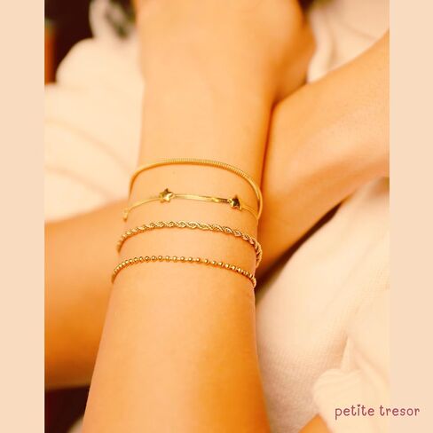14K Real Gold Plated Jewelry Set for Women, Waterproof Gold Bracelets for Women, Premium– Non-Tarnish, Dainty & Cute Jewelry, bracelets for women trendy. gold plated bracelets for women in Saudi Arabia