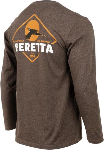 Beretta Men's Walk Em Casual Durable Multi-Purpose Comfortable Cotton Blend Ribbed Crew Neck Long Sleeve T-Shirt with Logo in Saudi Arabia