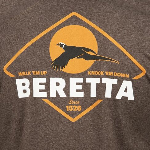 Beretta Men's Walk Em Casual Durable Multi-Purpose Comfortable Cotton Blend Ribbed Crew Neck Long Sleeve T-Shirt with Logo in Saudi Arabia