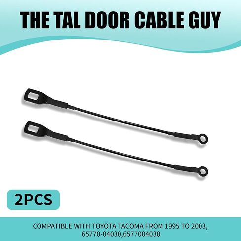 2 PCS Tailgate Cable, Liftgate Support Straps Pull Cord, Metal Rust-proof and Tensile Rear Cargo Box Door Cable Replacement 65770-04030, Compatible with Specific Models (Black) in Saudi Arabia