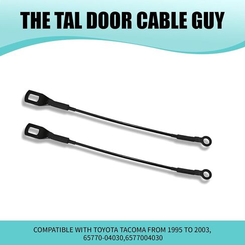 2 PCS Tailgate Cable, Liftgate Support Straps Pull Cord, Metal Rust-proof and Tensile Rear Cargo Box Door Cable Replacement 65770-04030, Compatible with Specific Models (Black) in Saudi Arabia