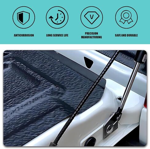 2 PCS Tailgate Cable, Liftgate Support Straps Pull Cord, Metal Rust-proof and Tensile Rear Cargo Box Door Cable Replacement 65770-04030, Compatible with Specific Models (Black) in Saudi Arabia