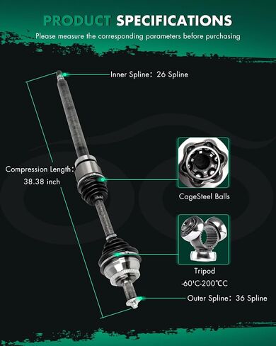 SCITOO Front Right CV Axle Shaft Assembly fit for Volvo S60 2.3L,for Volvo S60 2.4L,for Volvo S60 2.5L,for Volvo V70 2.3L,for Volvo V70 2.4L,for Volvo V70 2.5L 66-9253 in Saudi Arabia