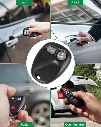 SCITOO SCITOO بدون مفتاح التحكم عن بُعد لـ Chevy Tahoe 4.8L 5.3L 5.7L 6.5L 1996-2000 16245100-29 (1 PCS) 2 Buttons 315MHz in Saudi Arabia