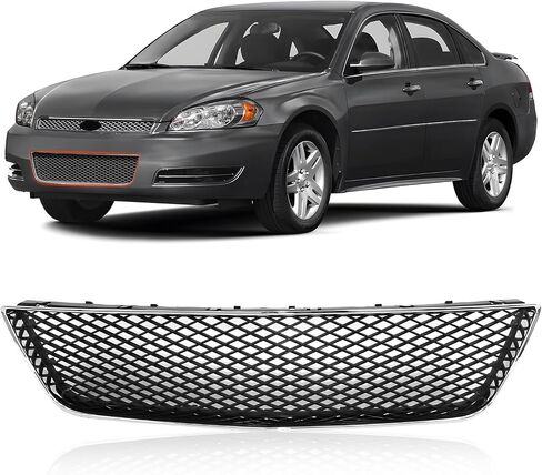 Carpartsdepot Grille Grille Grille Frame Lower chrome مع compaitlble الأسود مع شيفروليه 2012-2016 Impala & 2006-2009 Impala SS GM1036107 10333712 in Saudi Arabia