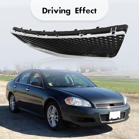 Carpartsdepot Grille Grille Grille Frame Lower chrome مع compaitlble الأسود مع شيفروليه 2012-2016 Impala & 2006-2009 Impala SS GM1036107 10333712 in Saudi Arabia