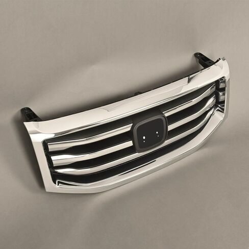 Front Grille Replacement for 2012-2015 Honda Pilot | Upper Bumper Grill Assembly | Compatible with HO1200210C & HO1216109 | Durable ABS Plastic - Chrome Silver & Black Finish in Saudi Arabia