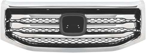 Front Grille Replacement for 2012-2015 Honda Pilot | Upper Bumper Grill Assembly | Compatible with HO1200210C & HO1216109 | Durable ABS Plastic - Chrome Silver & Black Finish in Saudi Arabia