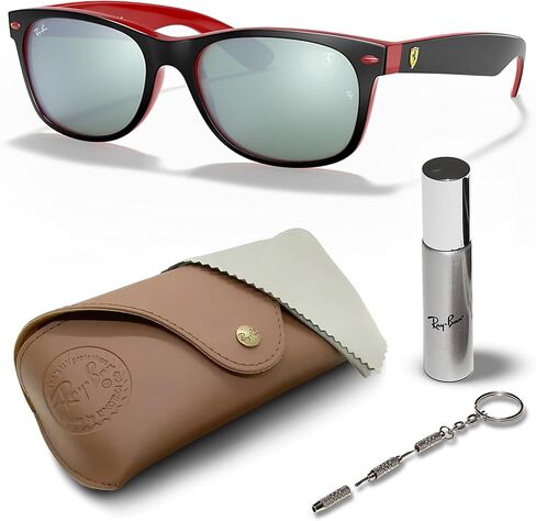 Ray-Ban RB2132M New Wayfarer Ferrari Collection Square Shape Sunglasses for Men & Women- Timeless Classic Sun Glasses - Premium UV Protection - Designer Men's and Women's Sunglasses in Saudi Arabia
