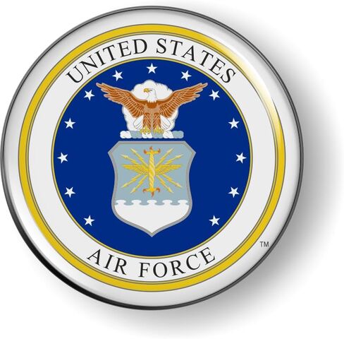 United States AIR Force, USAF 3D Domed CAR Emblem Badge Sticker Chrome Metal Bezel - Official USAF and USSF Licensed Product in Saudi Arabia