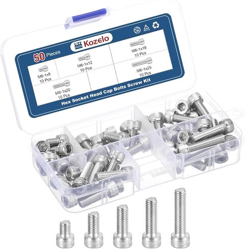 75pcs M5 Socket Head Cap Screws Bolts Nuts Assortment Kit - [M5x8/12/16/20/30mm] 304 Stainless Steel Allen Socket Drive for 3D Printer in Kuwait