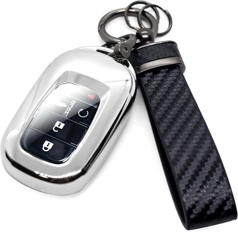 ملاءمة لغطاء Honda CRV Key Fob 2025 ، حالة Key Smart لـ Accord Civic HRV Pilot Sport SI EXL EXL 2022/2023/2024 ، قذائف مفاتيح مع سلسلة مفاتيح ألياف الكربون (BTTMA Black) in Kuwait