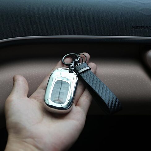 ملاءمة لغطاء Honda CRV Key Fob 2025 ، حالة Key Smart لـ Accord Civic HRV Pilot Sport SI EXL EXL 2022/2023/2024 ، قذائف مفاتيح مع سلسلة مفاتيح ألياف الكربون (BTTMA Black) in Kuwait