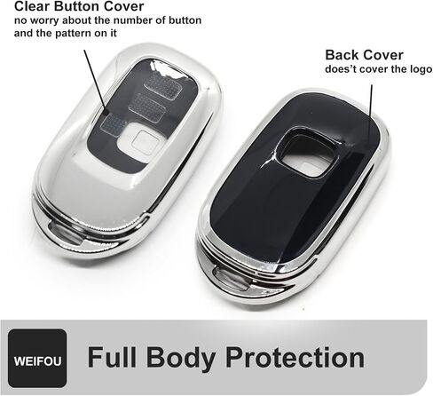 ملاءمة لغطاء Honda CRV Key Fob 2025 ، حالة Key Smart لـ Accord Civic HRV Pilot Sport SI EXL EXL 2022/2023/2024 ، قذائف مفاتيح مع سلسلة مفاتيح ألياف الكربون (BTTMA Black) in Kuwait