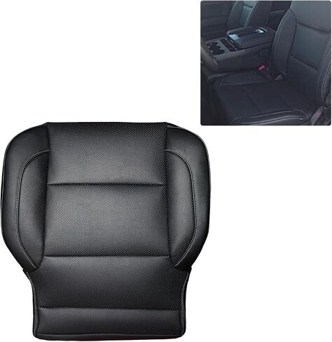 Driver or Passenger Side Bottom Replacement Leather Seat Cover Black Compatible with 2014-2018 Silverado Sierra 1500 Suburban Tahoe Yukon Leather Bottom Seat Cover 2014 2015 20106 2017 2018 in Saudi Arabia