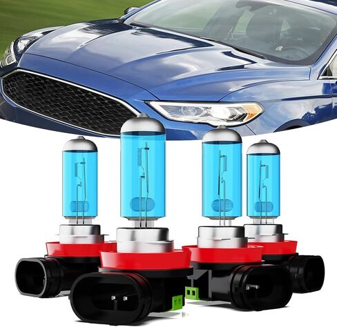 Headlights Fit For Ford Fusion 2019-2020 Halogen Headlight Bulbs,H11/H8/H9 High Beam+ H11/H8/H9 Low Beam,Plug And Play,Pack of 4 in Kuwait