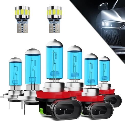 Headlights Fit For Ford Fusion 2019-2020 Halogen Headlight Bulbs,H11/H8/H9 High Beam+ H11/H8/H9 Low Beam,Plug And Play,Pack of 4 in Kuwait