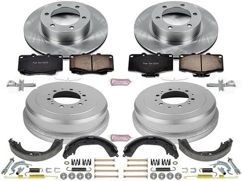 Power Stop Koe15096DK AutoSpecialty الأمامية والخلفية البديل طبول الفرامل OE ووسط الفرامل السيراميك لتويوتا 4Runner 1995-2000 [طراز محدد] in Saudi Arabia