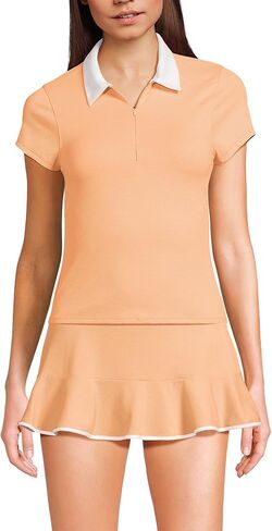 Lands' End Women's Short Sleeve Pique Johnny Collar UPF 50 Rash Guard in Saudi Arabia