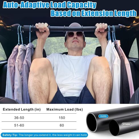IDEFAIR CAR CORLESS BAR HAVERY DISTER DIRCHION ROD ROD FOR OPERTAIN ADMINGE STOGAN ATTORCH AUTOMOTIVE TRAVER TRAVING RACK RVS TRUCK SUV (تمتد من 30 '' إلى 66 ''/تمسك حتى 120 رطل) in Kuwait