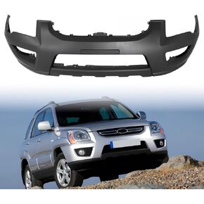 Front Bumper Cover Compatible with 2005-2010 Kia Sportage (Mesh Grille Models),OEM #865111F500 & KI1000144 – License Plate Cut-Out, No Sensor/Tow Hook,Primed in Kuwait