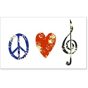 CafePress Peace, Love, Handbells Rectangle Car Bumper Magnet in Saudi Arabia