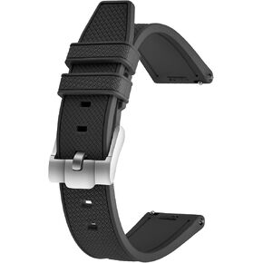 FKM Rubber Watch Strap 20mm 22mm Quick Release Fluororubber Band with Silver Buckle Soft Breathable Durable Rubber Sport Strap for Men Women Waterproof Silicone Replacement in Kuwait